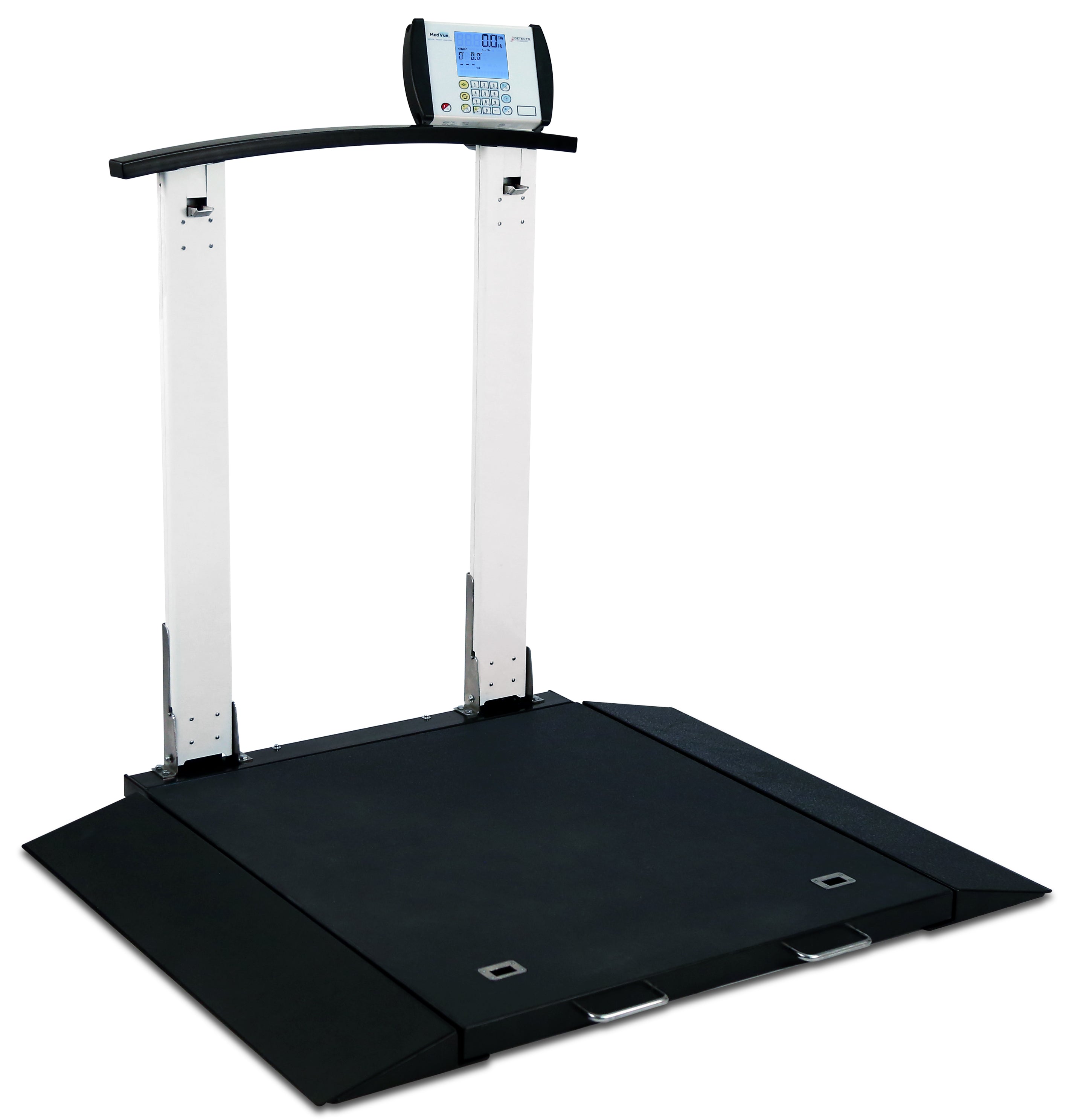 Detecto 6560-C-AC Wheelchair Scale, Portable, Digital, Folding Col., 1000lb x .2lb / 450kg x .1kg, BT/WiFi, AC Adapter