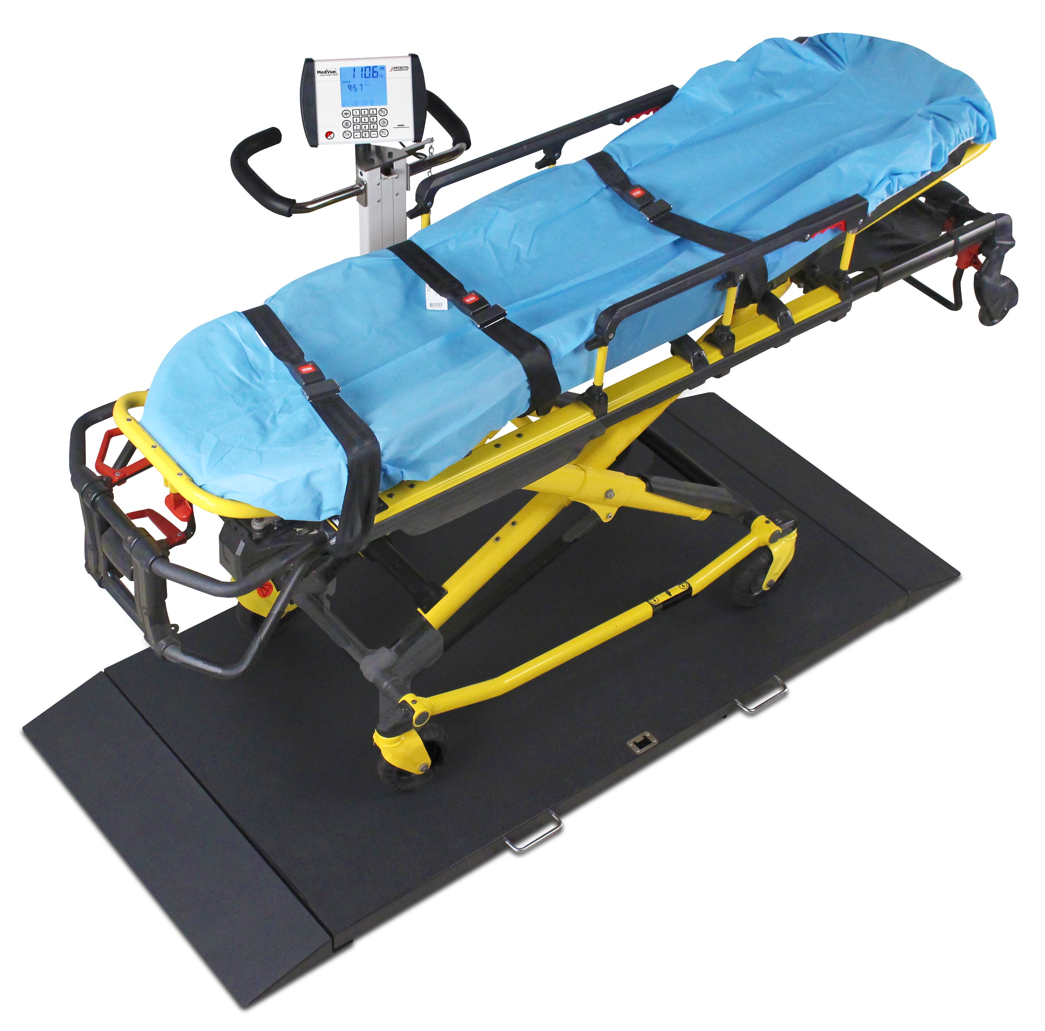 Detecto 8550-C Stretcher Scale, Portable, Digital, Folding Column, 1,000 lb x .2 lb / 450 kg x .1 kg, BT / WiFi