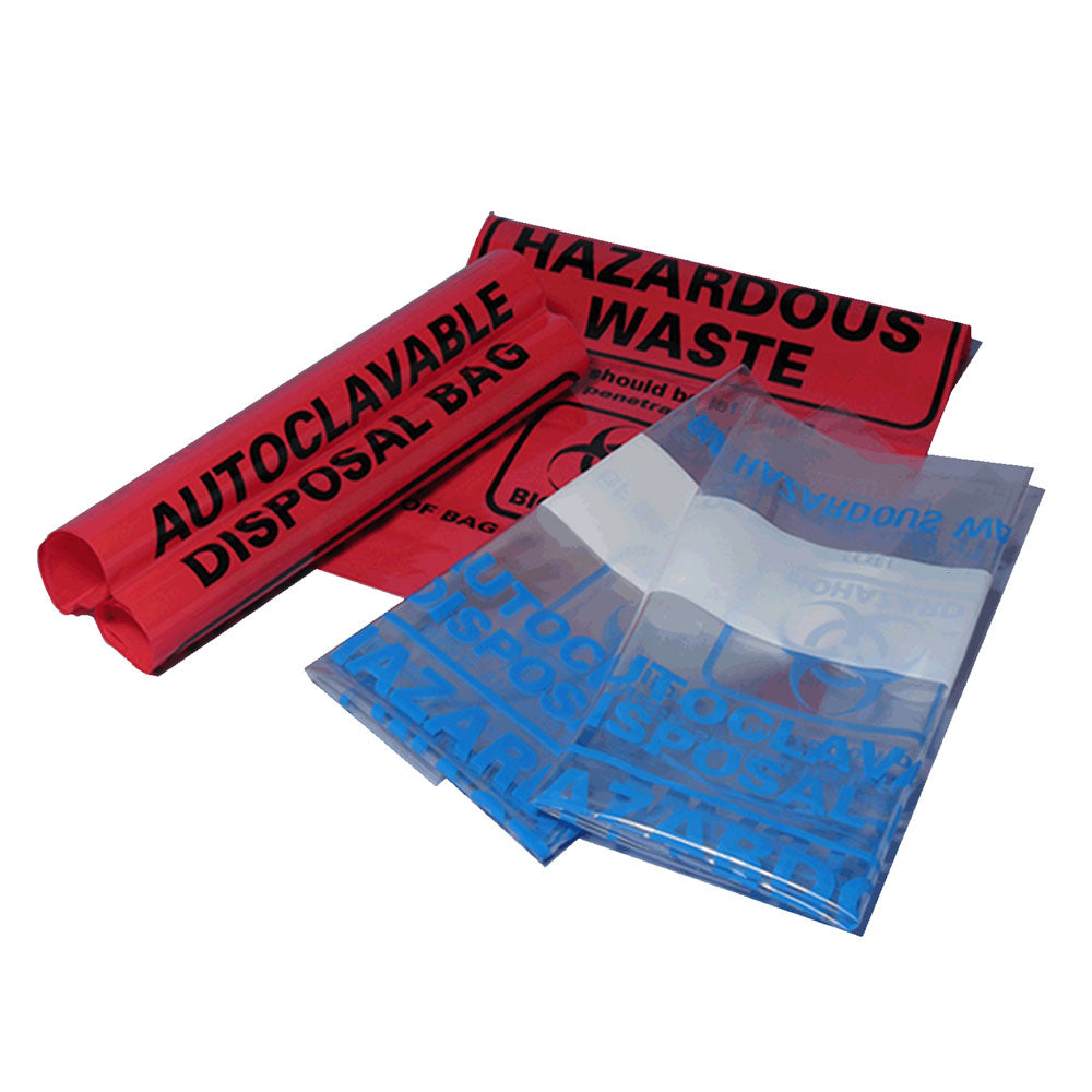 MTC Bio A9000R, Autoclave Bags, 12.2 x 26" (31 x 66Cm), Red, Biohazard, Printed, Marking Area, 200/cs